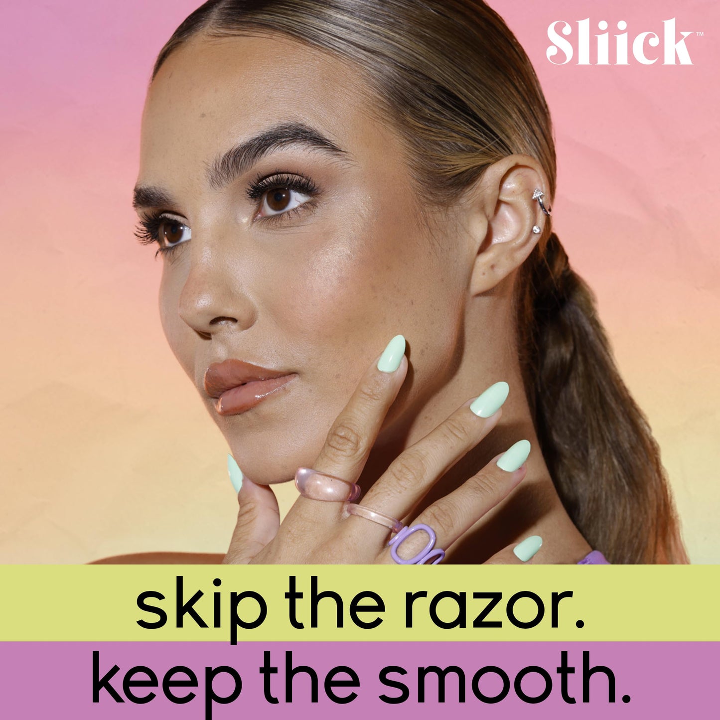 Sliick Body Hair Removal Cream for Women – Gentle Depilatory Cream for Sensitive Skin, Painless Hair Removal for Legs, Arms & Bikini Area, 7 fl oz