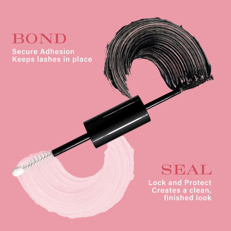 JOAMOUR Lash Bond and Seal, 2-in-1 Lash Cluster Glue, Waterproof & Sweatproof, Long-Lasting Hold up to 120-150H, Latex-Free, for DIY Eyelash Clusters, Home Use
