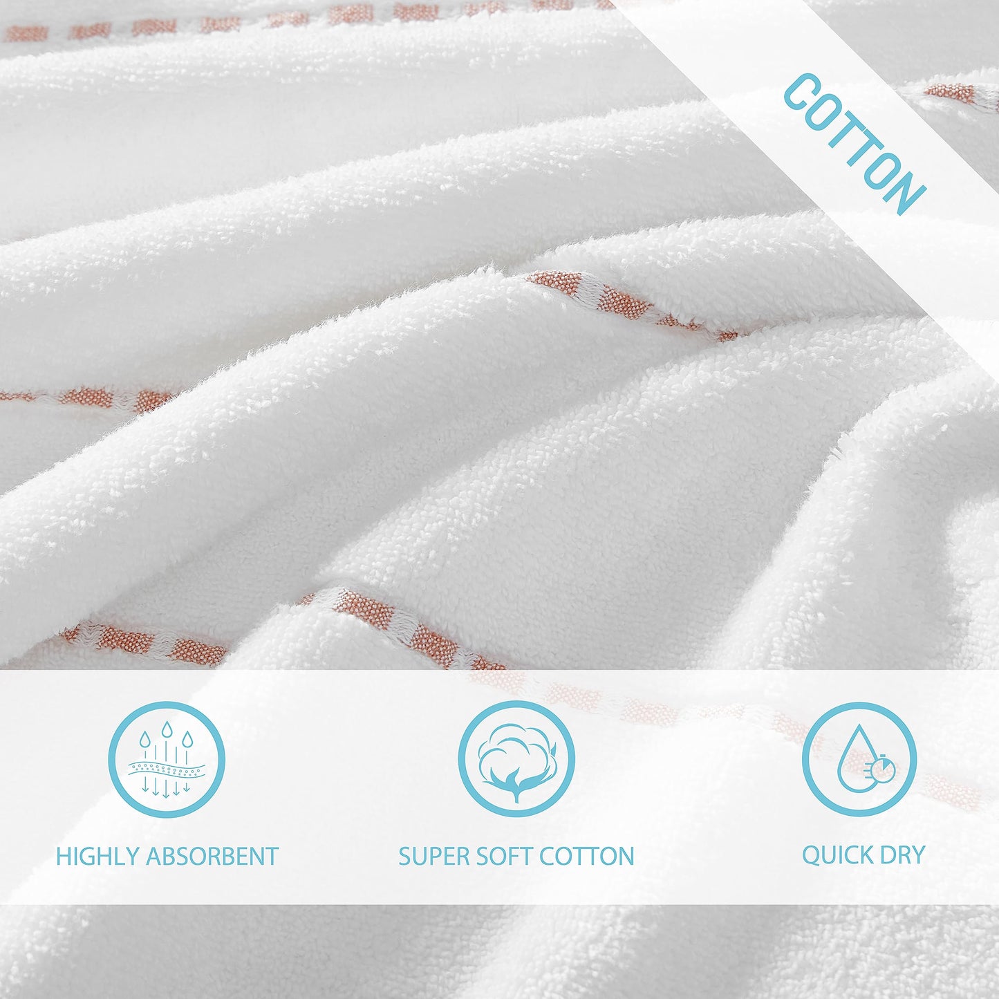 Tommy Bahama - Bath Towels, 100% Soft & Absorbent Cotton, Low Linting & Fade Resistant, Medium Weight Bathroom Towels (Ridley Solid Orange, 3 Piece)