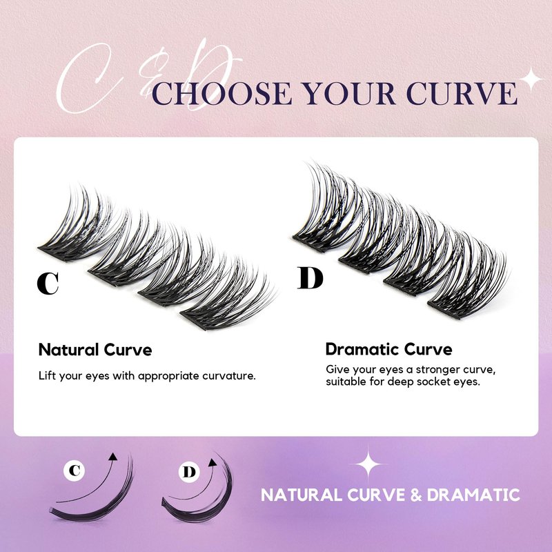 GAQQI Lash Clusters, GQ19 Individual Lashes 168pcs C Curve, DIY Lash Extension 12mm Length Only False Eyelash Clusters, Natural & Wispy Lash Wisps (GQ19,C,12mm)
