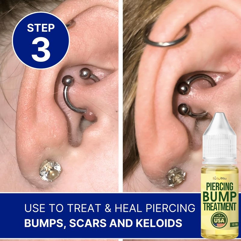 BodyJ4You Piercing Aftercare Spray Keloid Bump Removal Piercing Hole Cleaner - Earring Hole Cleaner Piercing Floss Ear Hole Cleaner - Natural Saline Wound Wash - Pierced Ears Nose Cleaning Kit