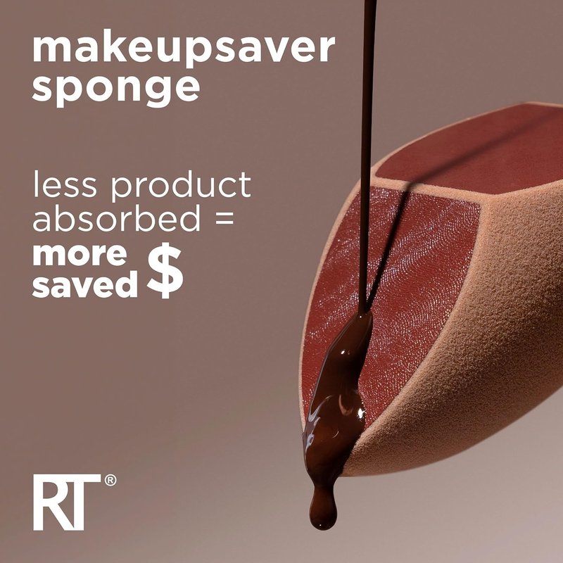 Real Techniques Makeup Blender Sponge - Liquid & Cream Application | Natural Finish, Cruelty-Free, 1 Count
