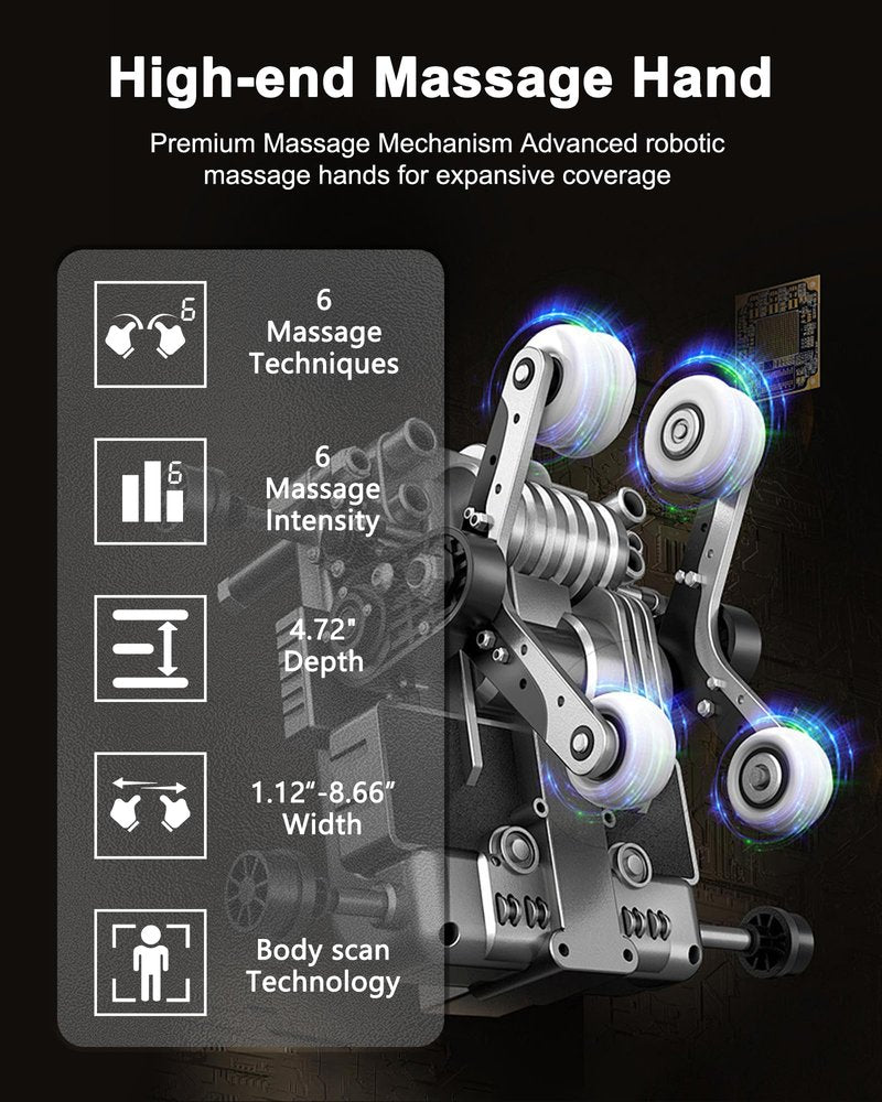 EASPEARL Massage Chair Full Body,53.15in SL-Track,Zero Gravity Massage Chair with Heat, Auto Footrest,OTA Upgraded 24 Auto Modes,LCD Screen,36 Airbags, Bluetooth&APP Control, Shiatsu&Thai Stretch