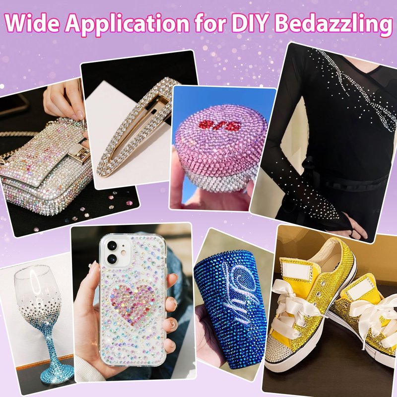 18000Pcs Resin Jelly Rhinestones for Bedazzling, 28 Colors 4mm Flatback Gems for Diamond Art, Bedazzler Kit with 3Pcs 10ml B7000 Jewelry Glue for Crafting Crafts Book Shoes Nail Art