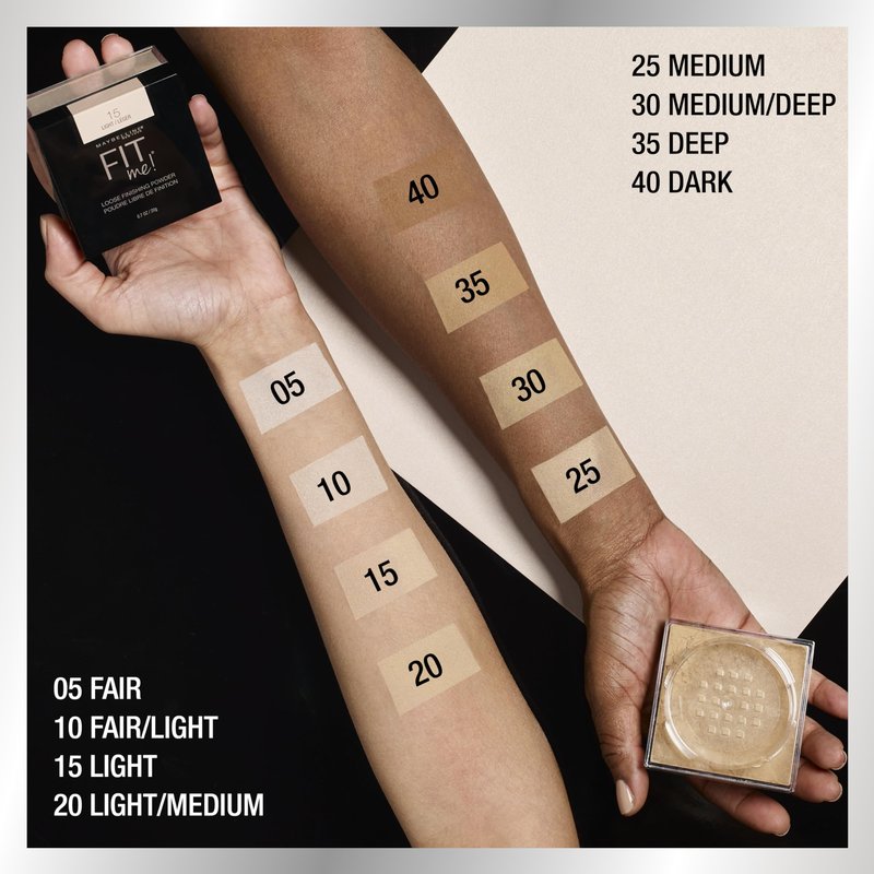 Maybelline Fit Me Loose Setting Powder, Face Powder and Finishing Makeup, Fair Light, 1 Count