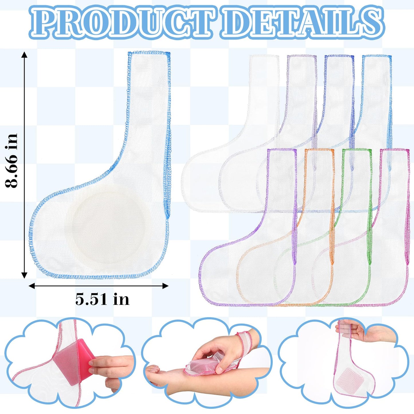 Cosblank 8 Pcs Soap Bar Saver Bag to Preserve Soap Mesh Pouch for Shower Body Wash Conditioner Shampoo Bar Holder, 8 Colors