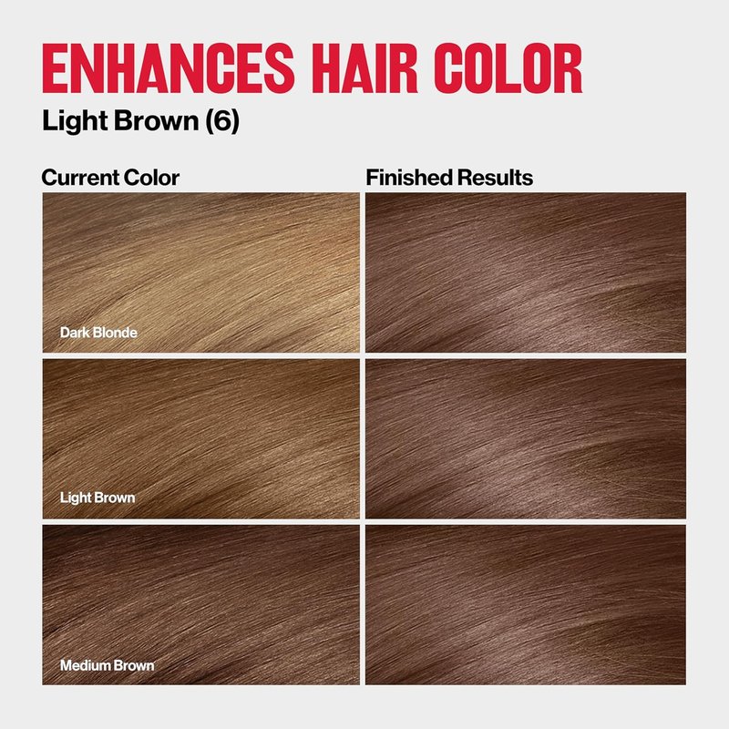Revlon ColorSilk Demi Permanent Hair Color Kit - 6 Light Brown | Glossy Shine & Stronger Hair Care 4.5 fl oz