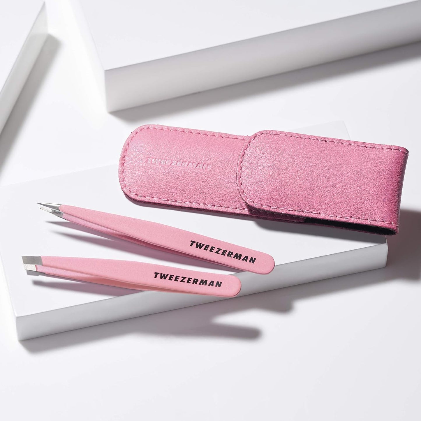 Tweezerman Tea Rose Petite Tweezer Set - Precision Tweezers for Eyebrow Shaping & Grooming