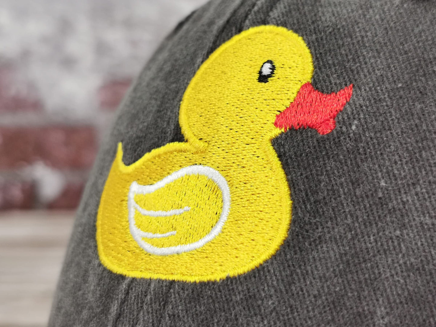 Hepandy Embroidered Yellow Duck Baseball Hat, Lover Gifts for Men Women, Washed Black Embroidery Adjustable Cap, Outdoor Snapback Hat Dad Hat
