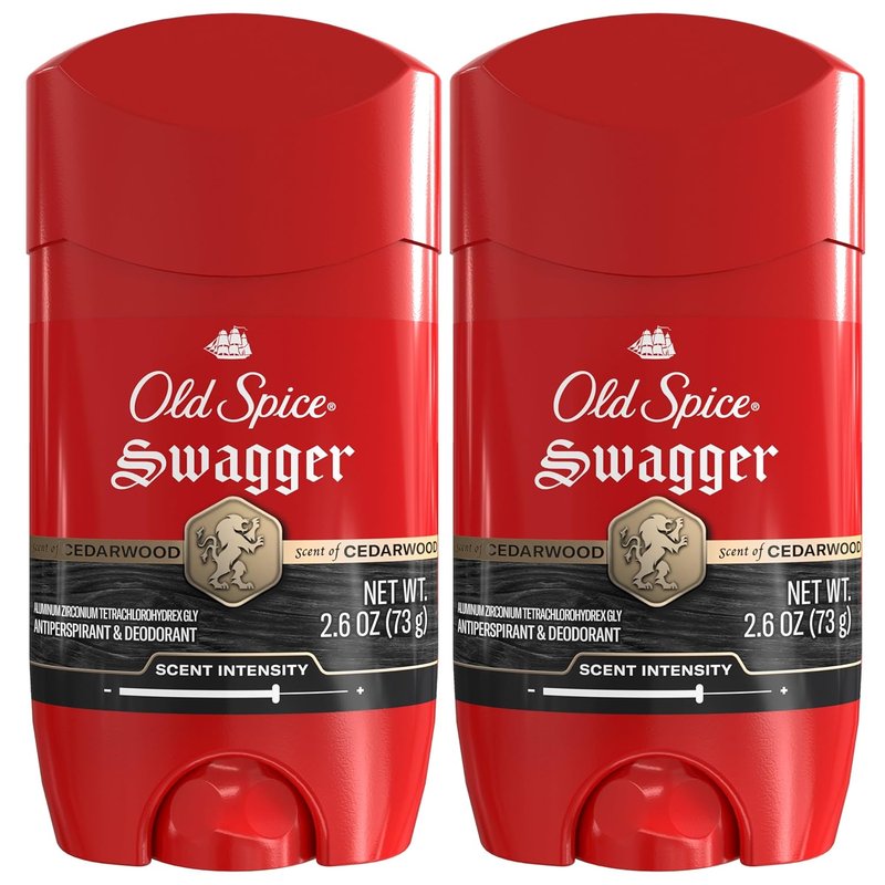 Old Spice Antiperspirant Deodorant - 24/7 Sweat & Odor Protection, Swagger Cedarwood Scent, 2.6 oz (Pack of 2)