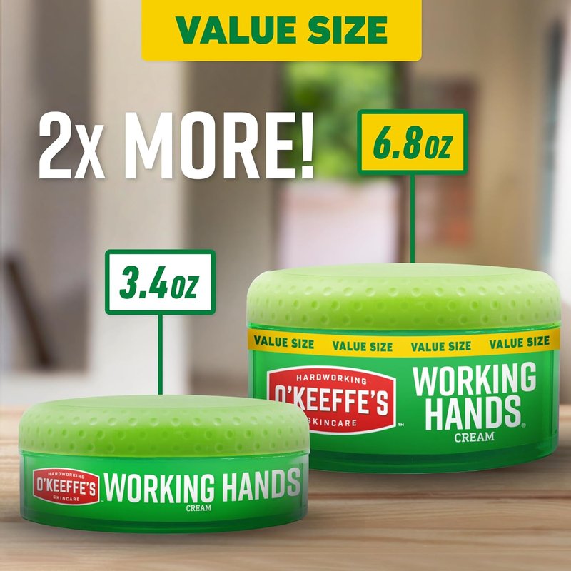 O'Keeffe's Working Hands Hand Cream - Extreme Dryness Repair for Cracked Skin | 6.8 oz Value Size Jar