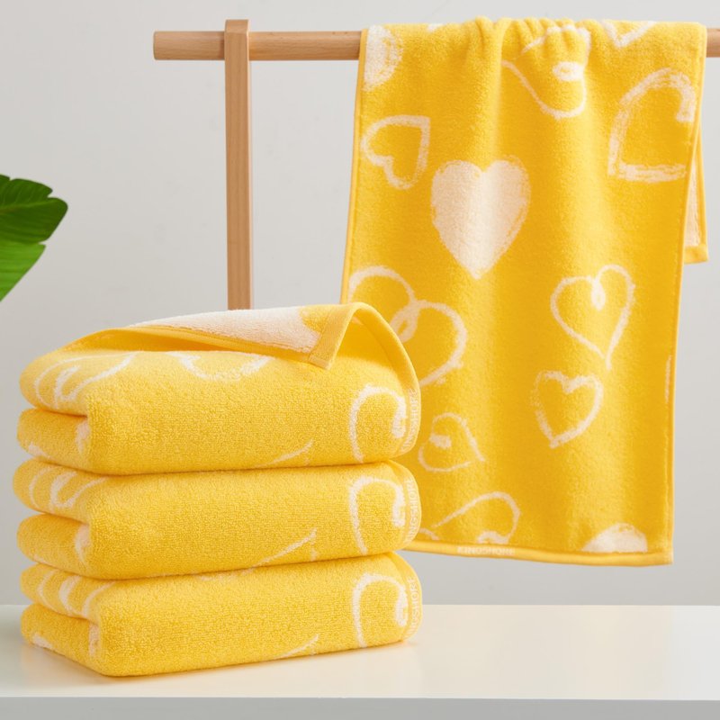 VOOVA & MOVAS 4 Pcs Hand Towels (13"x28") - 100% Cotton, Ultra-Absorbent & Quick-Dry Hand Towels | Soft, Lightweight Bathroom Decorative Towels for Spa, Kitchen, Home | Machine Washable,Yellow