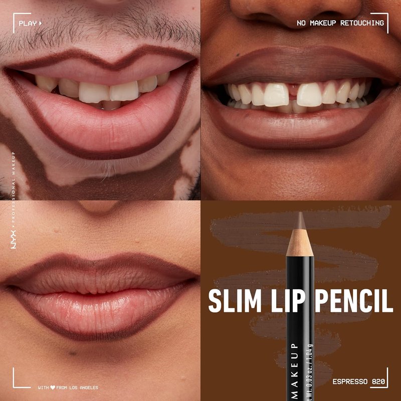 NYX Slim Lip Pencil - Long-Lasting Creamy Lip Liner in Espresso | Perfect for Defining Lips