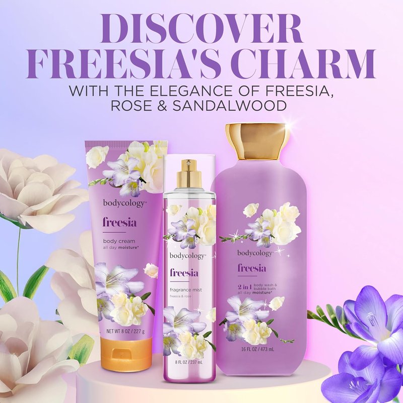 Long-Lasting Freesia Body Mist - Bodycology, 8 Fl Oz | Refreshing Fragrance