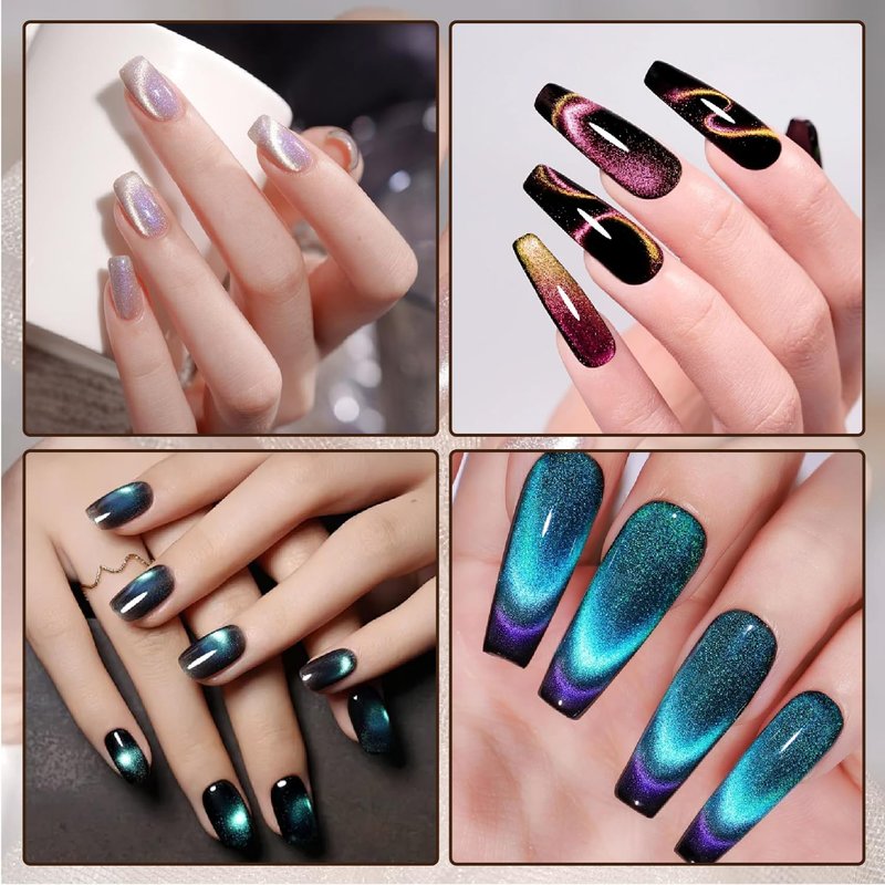 CllyCnny Cat Eye Magnet for Nails Set:15PCS Cateye Gel Nail Polish Magnet Wand , Polish Cateye Magnetic for Nails, Cat Eye Magnetic Sticks Nail Art Design Tools