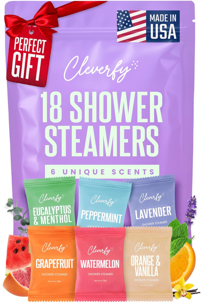 Cleverfy Shower Steamers Aromatherapy - Birthday Gifts for Women, Mom, Wife, Grandma, Her, Best Friend, Daughter, Sister, Teens & Girlfriend - 18 Tablets