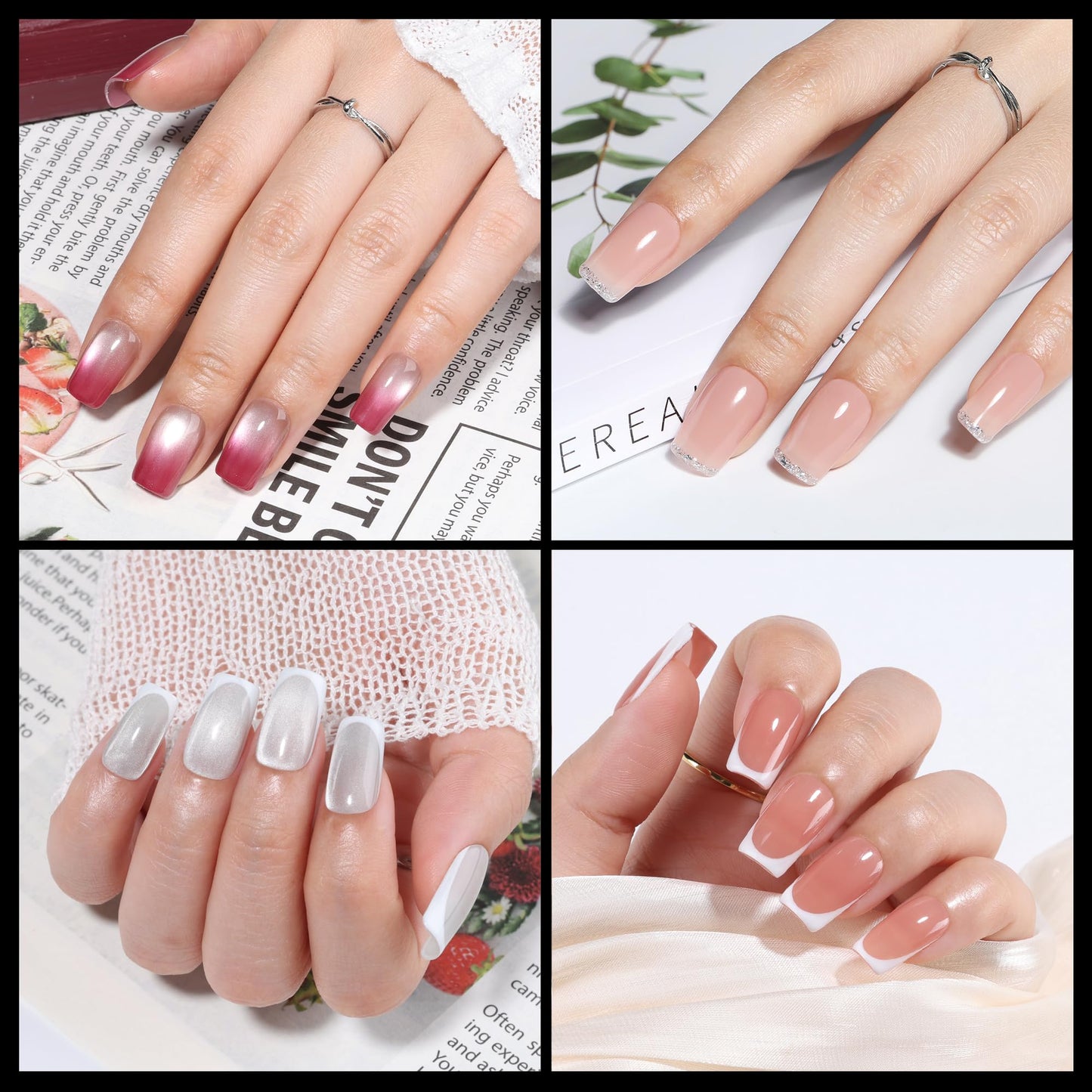 UNA GELLA Short Square Nail Tips, Pre Etched Short Square Gel Nail Tips, 240pcs Soft Gel Clear Press on Nails Full Cover Fake Nails for Nails Extension DIY Salon 12 Sizes At Home