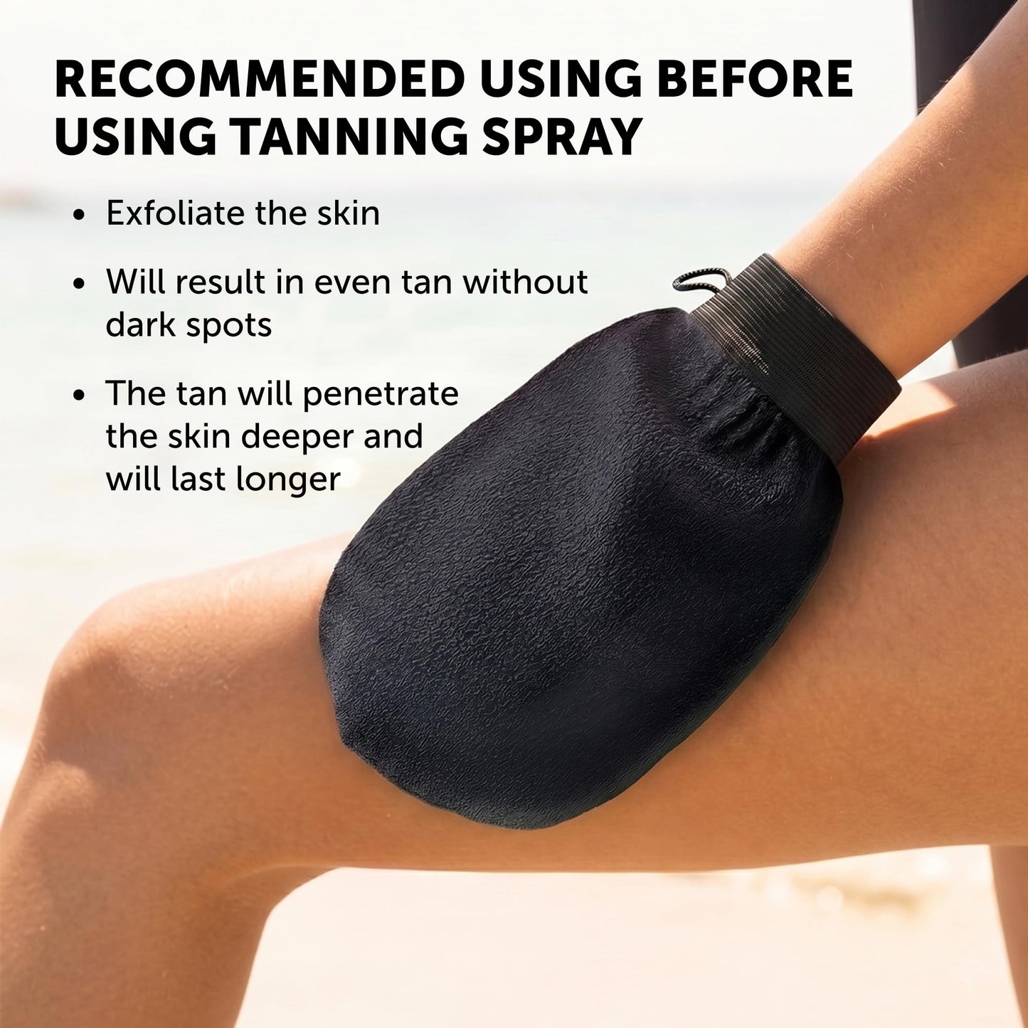 Valitic Exfoliating Glove Body Scrubber - Exfoliating Mitt Dead Skin Remover, Shower Face and Body Exfoliator - Korean Style Skin Scrubber Washcloth - Spray and Self Tan Remover, 1 Black