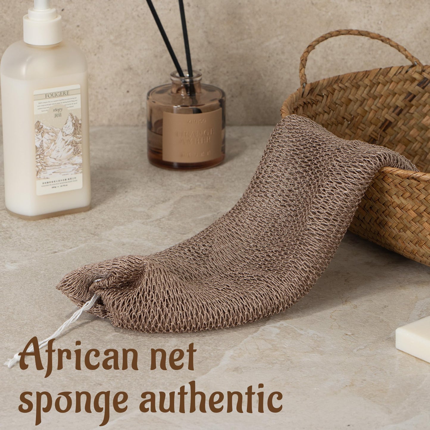 Yiclick African Net Sponge Authentic with Knots - Exfoliating Washcloth Towel, Back Scrubber for Shower Bath, Exfoliating Body Scrubber Exfoliator, African Rags Wash Cloth Loofah Lufa Sponge