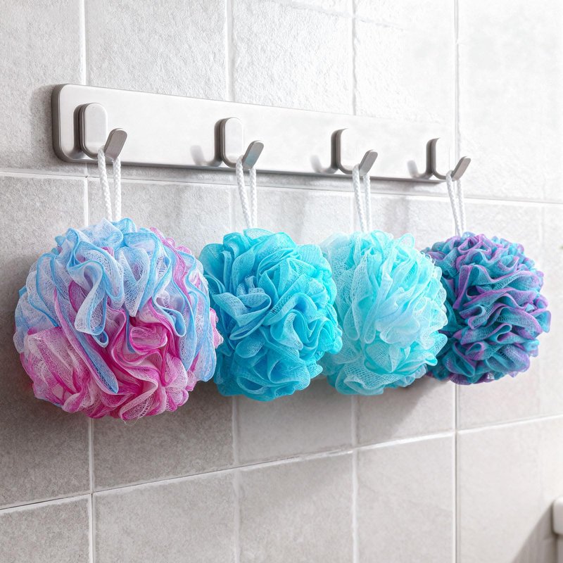 BTYMS XXL Loofah Bath Sponge 100g/pc, Extra Large Shower Puffs Exfoliating Mesh Pouf - Pack of 4