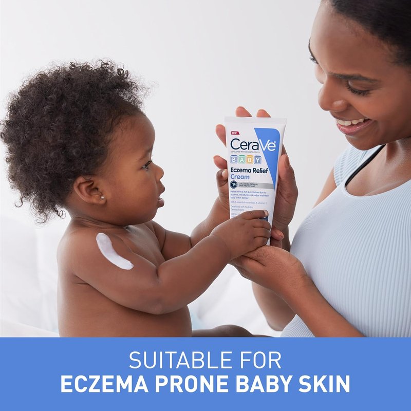 CeraVe Baby Eczema Relief Cream - Soothes Itchy Skin with 1% Colloidal Oatmeal & Vitamin E | Fragrance-Free, 5oz