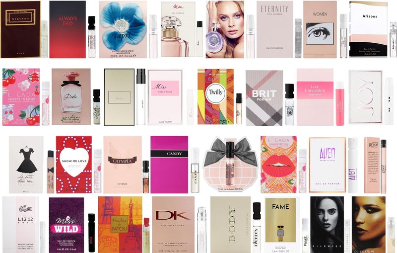 Designer Perfume Sampler Set Lot x 12 Sample Vials - High End Fragrance Samples for Women, 12 Piece Set