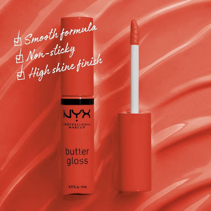 NYX PROFESSIONAL MAKEUP Butter Gloss - Non-Sticky Lip Gloss in Orangesicle (Vibrant Orange)