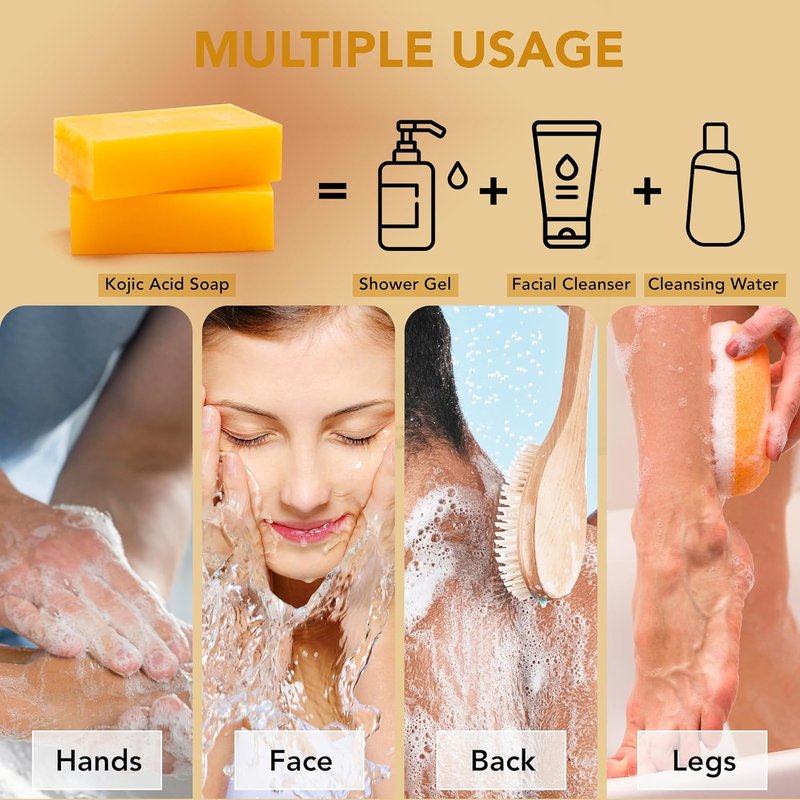 Dark Spot Remover Soap Bars - Vitamin C, Retinol & Collagen Infused | Turmeric & Hyaluronic Acid Benefits