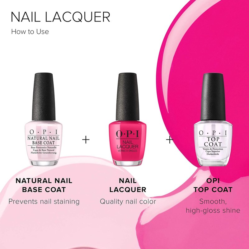 OPI Nail Lacquer - Classic Pink & Purple Nail Polish | Crème, Shimmer & Glitter | Fast Drying, Chip Resistant | 0.5 Fl Oz