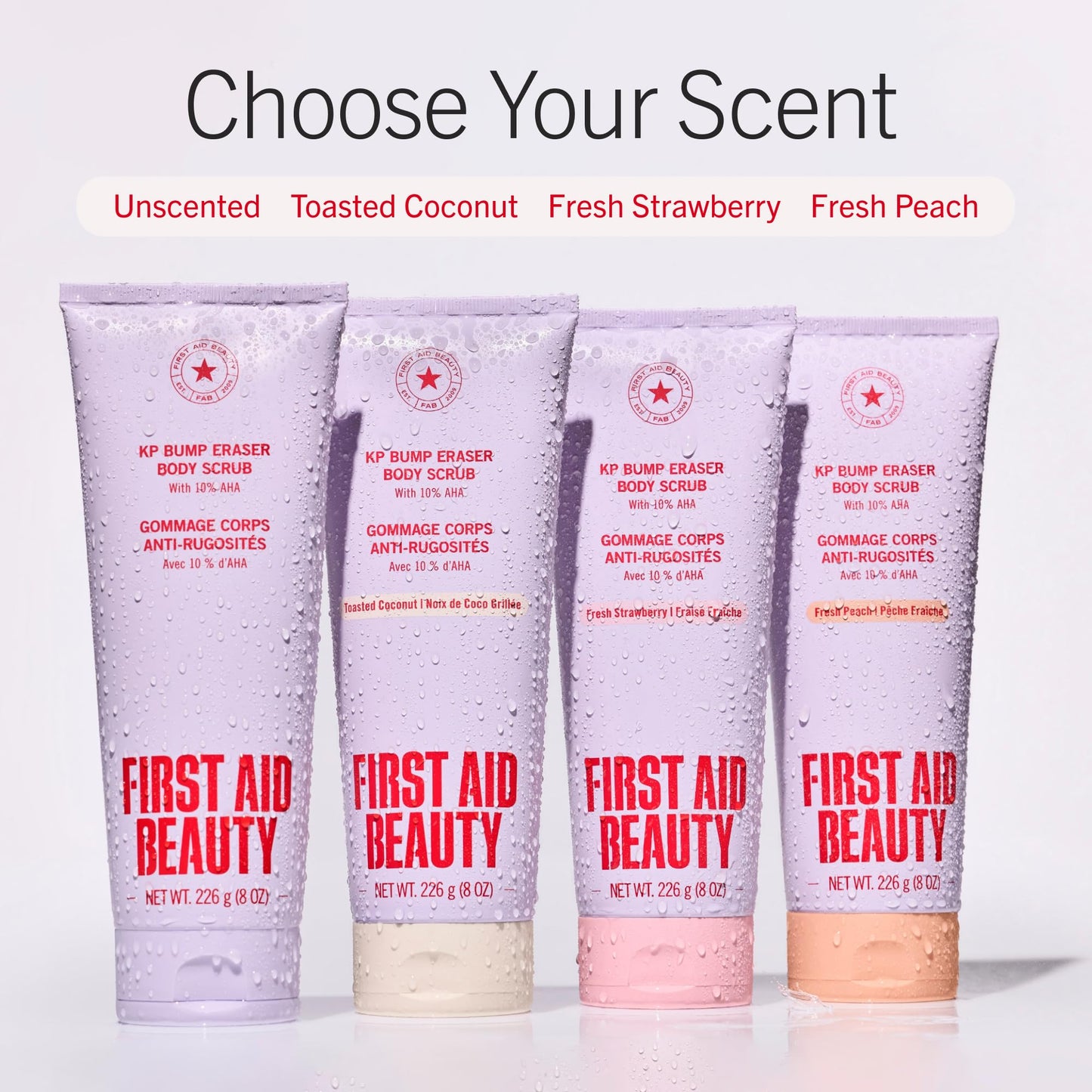 First Aid Beauty KP Bump Eraser Body Scrub with 10% AHA - Dermatologist-Tested Keratosis Pilaris Exfoliator - Support for Rough Bumps, Uneven Skin Texture & Strawberry Skin - Sensitive Skin - 10 oz