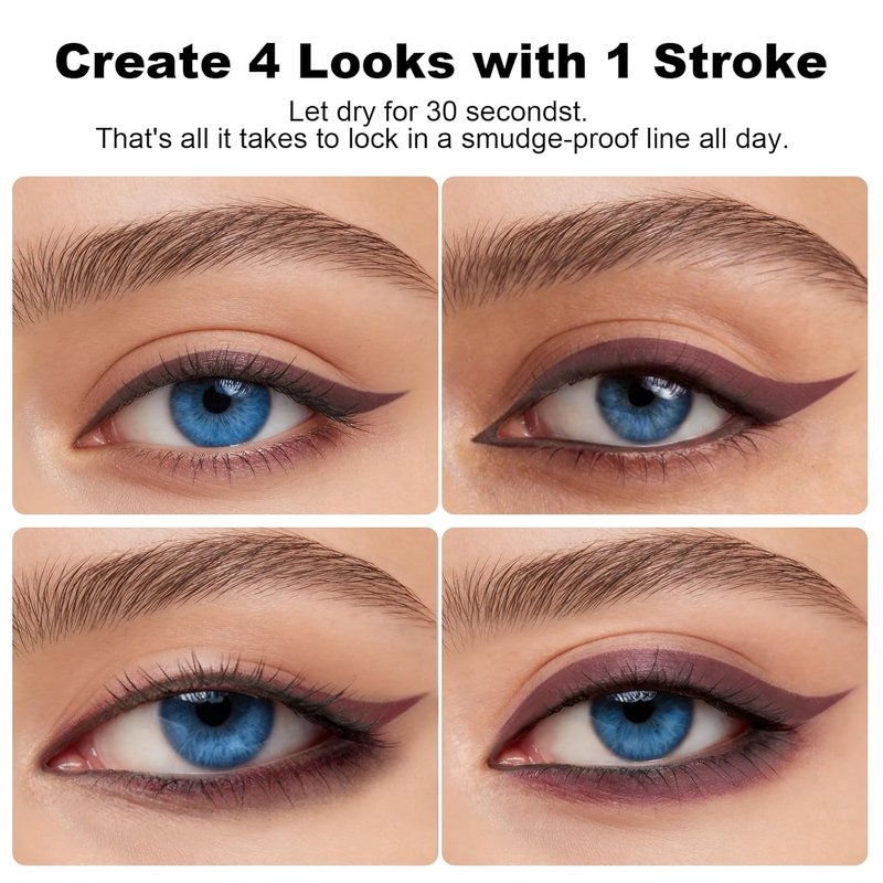 Plum Gel Eyeliner Pencil - Smudge-Proof Waterproof Formula | Long-Lasting High Pigment for Mature Women