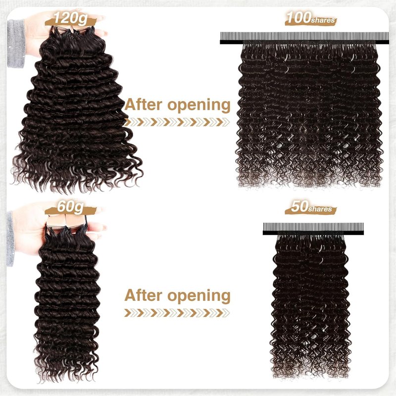 Miracle Knots Crochet Hair - Pre-Separated Deep Wave for Black Women | Easy Install, Lightweight, 14 Inch (2# Dark Brown)