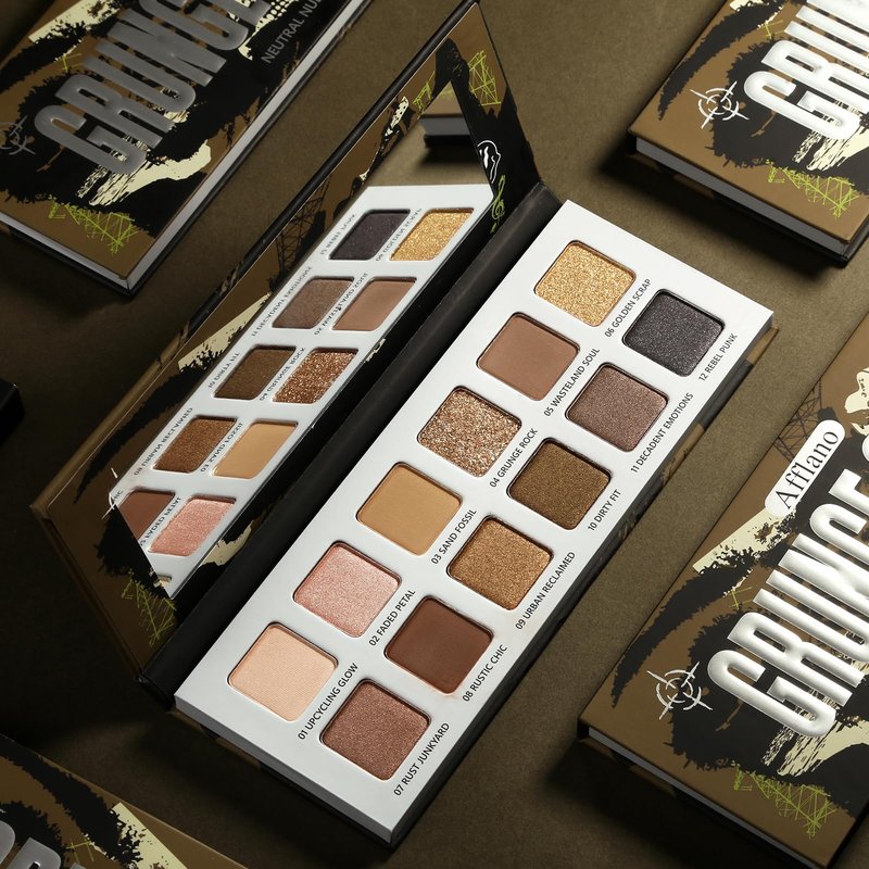 Afflano Neutral Nude Eyeshadow Palette, Matte Shimmer Beige Brown Eyeshadow Palette Highly Pigmented, Blendable Natural Colors Long-Wear, Nude Eye Shadow for Women Brown Eyes Daily Grunge Makeup