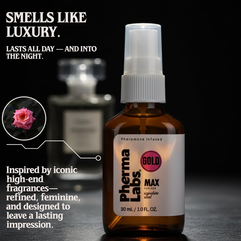 PHERMALABS MAX GOLD for Her – Pheromone-Infused Luxury Perfume for Women, Presence Enhancing Signature Scent, Long-Lasting Feminine Fragrance, 30ml
