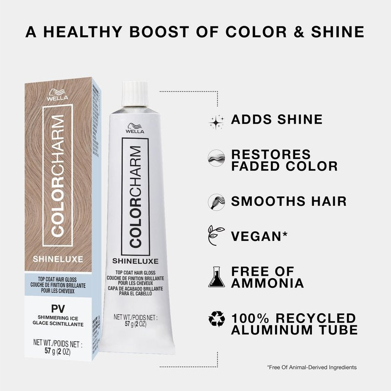COLORCHARM ShineLuxe Top Coat Hair Gloss | Clear Shine Booster | 2 oz.