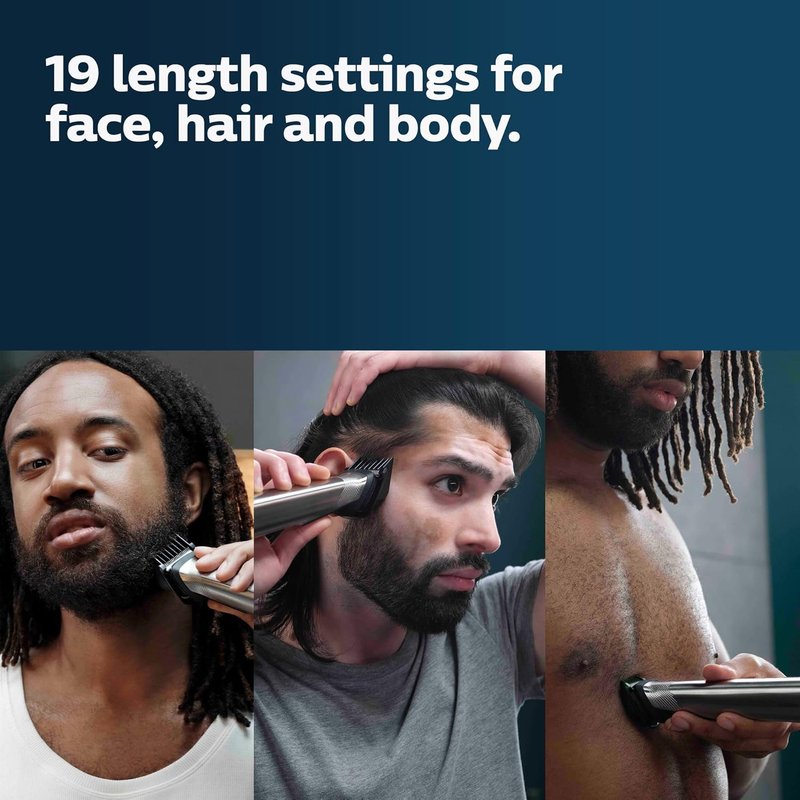 Norelco New Philips Multigroom Series 9000-21 Piece Men's Grooming Kit for Beard, Body, face, Nose, Ear Hair Trimmer w/Premium Storage case, MG9510/60