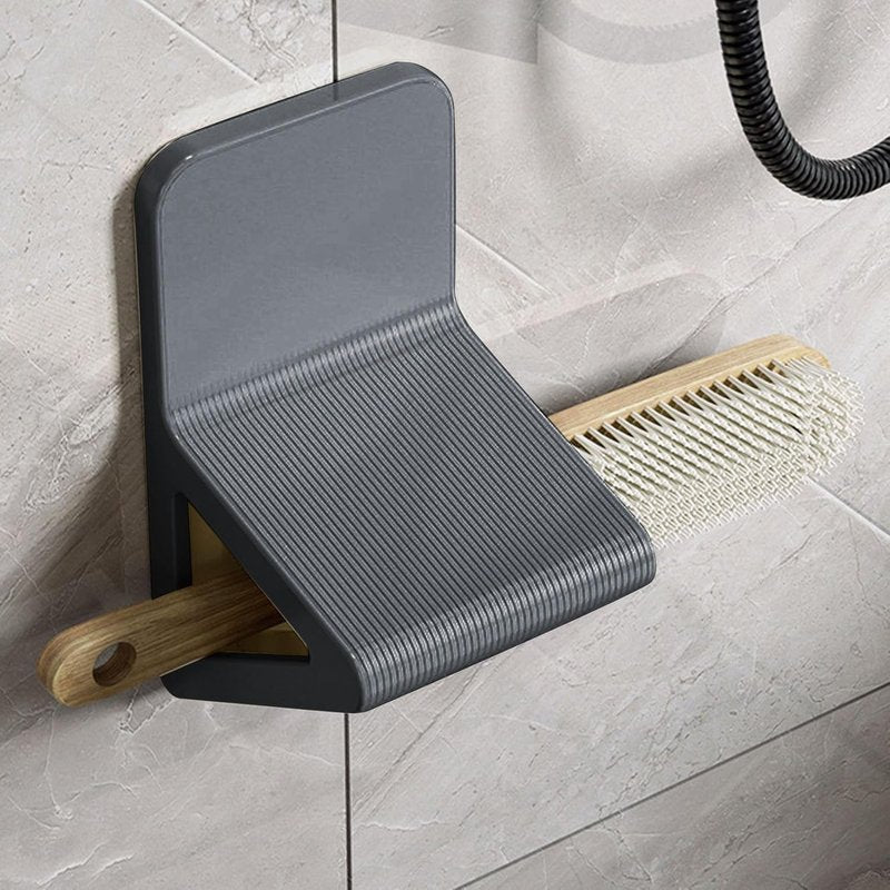 Agatige 2PCS Shower Wall Foot Rest, No Drill Triangular Suction Step for Shower Pedicure Stand Bathroom Pedal for Shaving Legs, Pregnant Woman Shower(Gray)