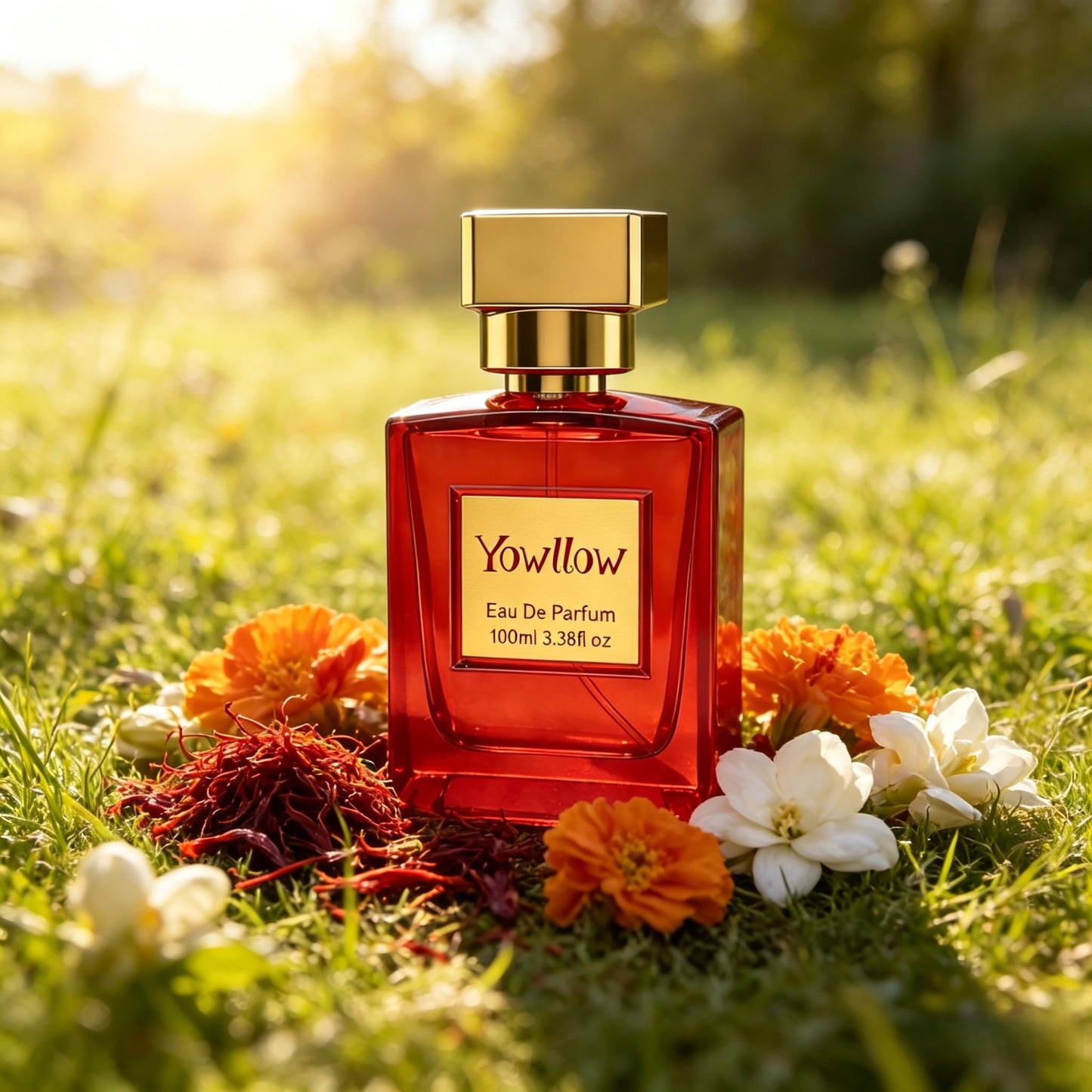 Yowllow Ambery Saffron Eau de Parfum Inspired by B.accarat R.ouge 540 Long Lasting Essential Womens Fragrance Spray Vegan & Cruelty-Free 3.4 Fl Oz/100ML