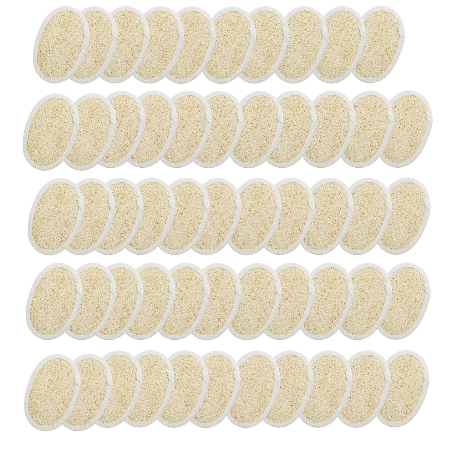 UCEHIPAW 54 Pcs Exfoliating Loofah Pad Bulk Natural Scrubber Luffa Brush Close to Skin Body Scrubber Shower Loofah Sponge Pad for Men Women Spa Bath