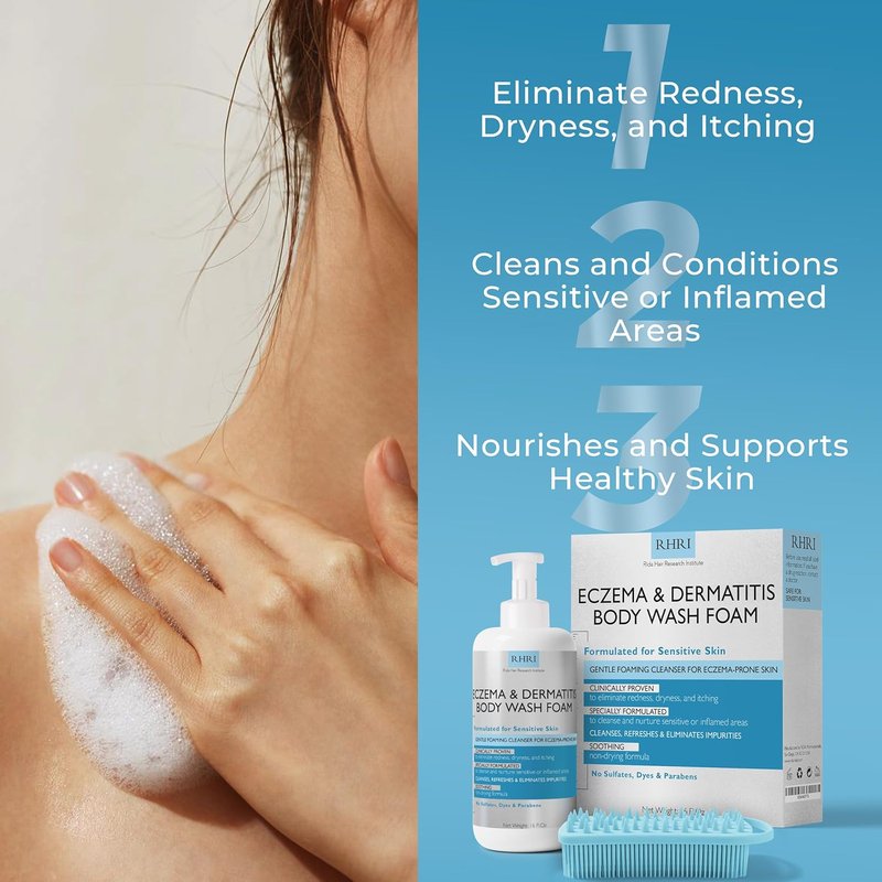 Regine Switzerland Eczema Body Wash - Gentle Foaming Cleanser for Sensitive Skin | Soothes Dryness & Itching