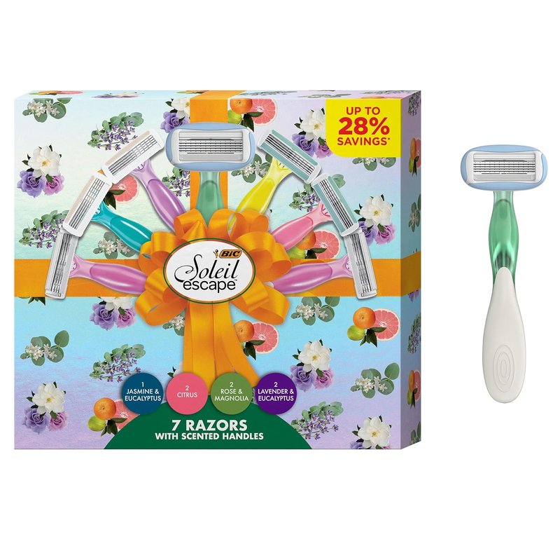 BIC Soleil Escape Women's Disposable Razors - Scented Handles, 7-Pack | Perfect Self-Care Gift Set