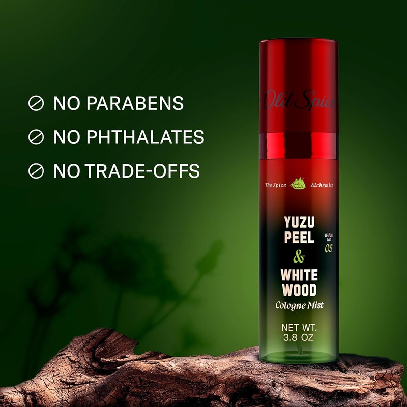 Old Spice Cologne Mist - Spice Alchemist Collection | 24/7 Infused Scent, Yuzu Peel & White Wood, 3.8 oz