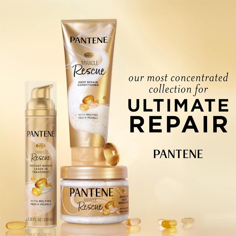 Pantene Miracle Rescue Deep Conditioner - Intense Moisture for Dry, Damaged Hair | 8 Oz