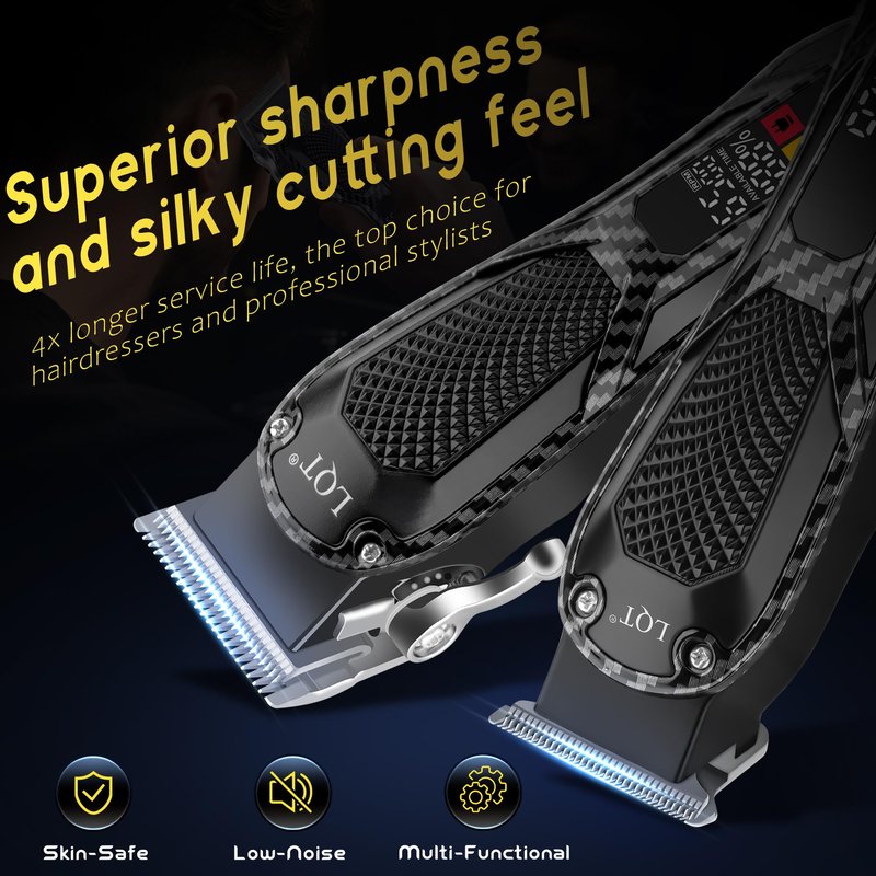 Professional Hair Clippers for Men Rechargeable Cordless Beard Trimmer & Electric Shaver, Hair Cutting Kit with LCD Display Gift for Dad, Husband, Men