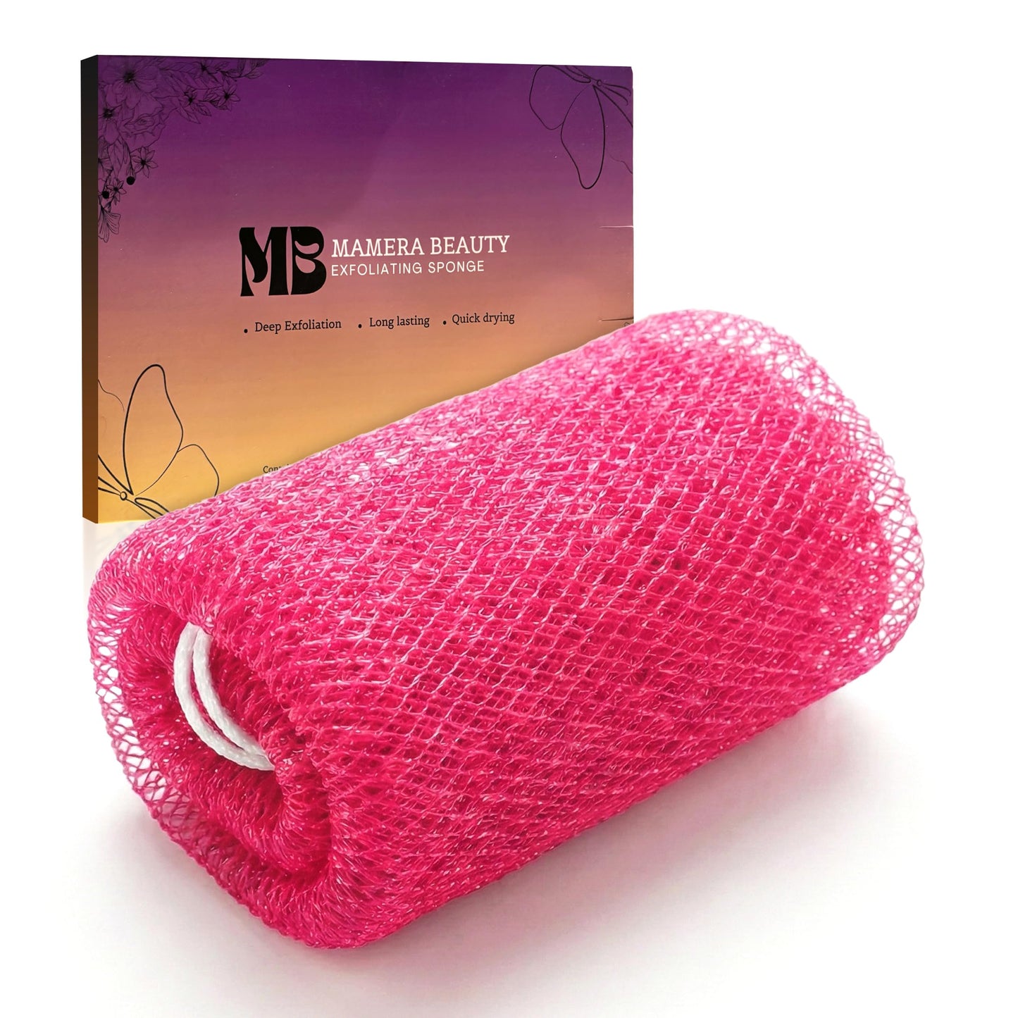 African Net Sponge Authentic (Sapo/Kessa), African Exfoliating Sponge Real African Net Black Owned, African Bath Sponge Back Scrubber, Body Exfoliator Shower Bath Accessories (Cold Pink)
