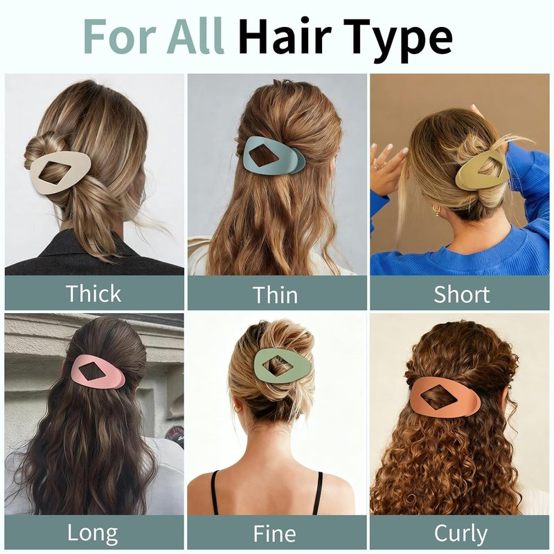 Skiennix Hair Clips for Women - 10 PCS Medium Matte Flat Claw Clips, 4.2 Inch Strong Hold, Light Brown