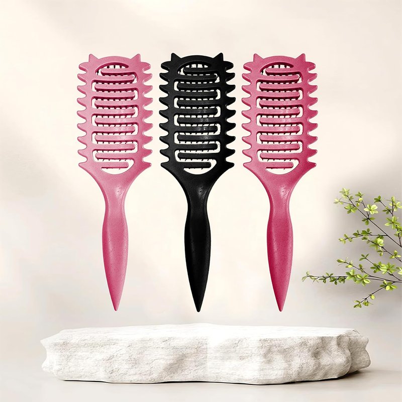 New Curly Hair Brush Ventilated Boar Bristle Hair Brush,Curl Defining Brush,For Curly Hair Wet,Curl Defining Brush For Women And Men(Off White)