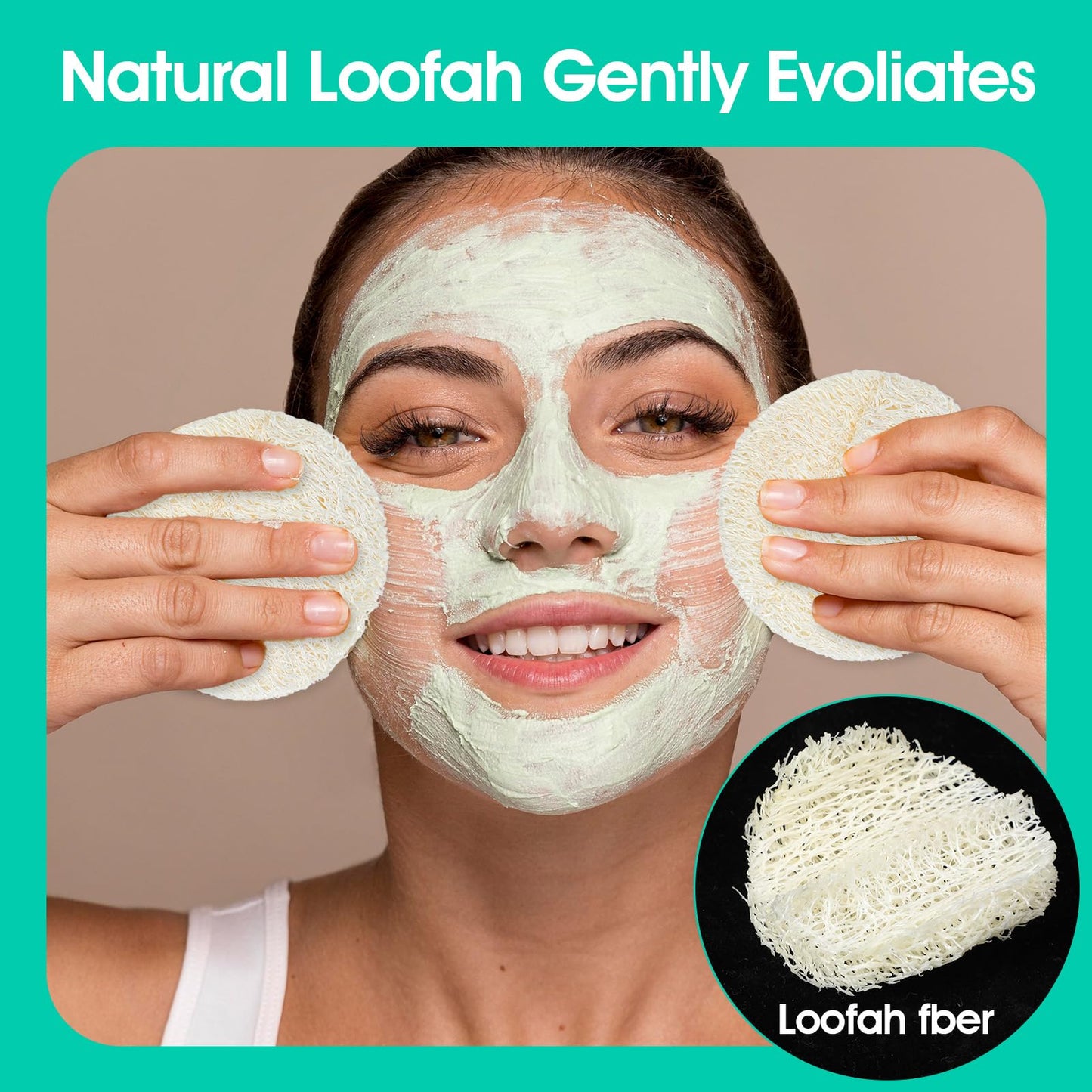 20Pcs Exfoliating Pads, Ymapinc Face Loofah, Scrub Pads for Massage/Cleaning, Exfoliator Scrubber Sponge, Facial Loofah Sponge for Makeup Removal & Bathing