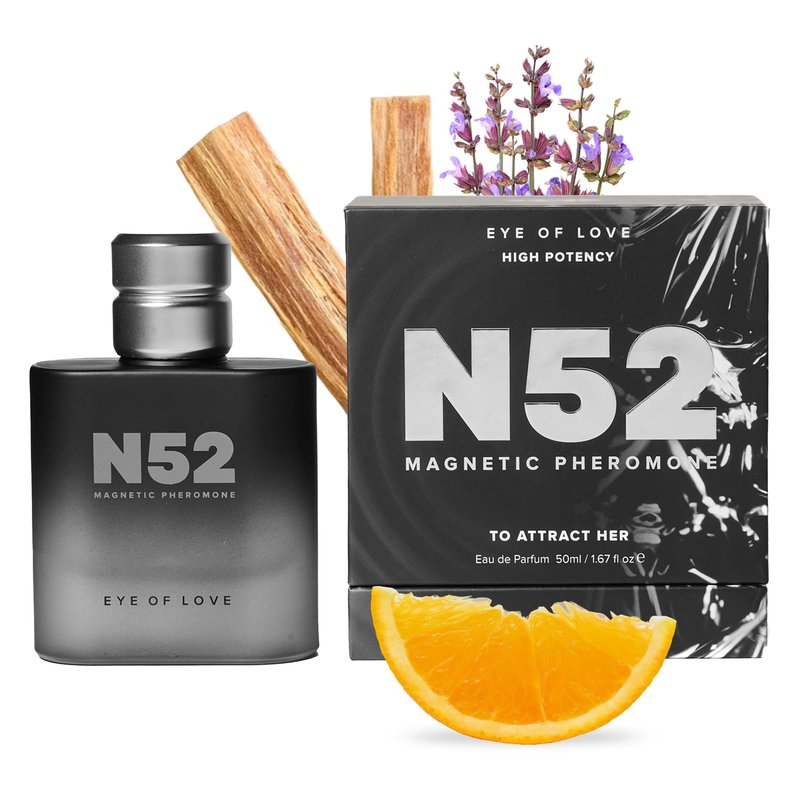 Eye of Love N52 Magnetic Pheromone Cologne for Men - Citrus Lavender Scent with Amber & Cedarwood - High Concentration Parfum Fragrances for Confidence & Presence - 50ml/1.6fl oz Pheromone Perfume