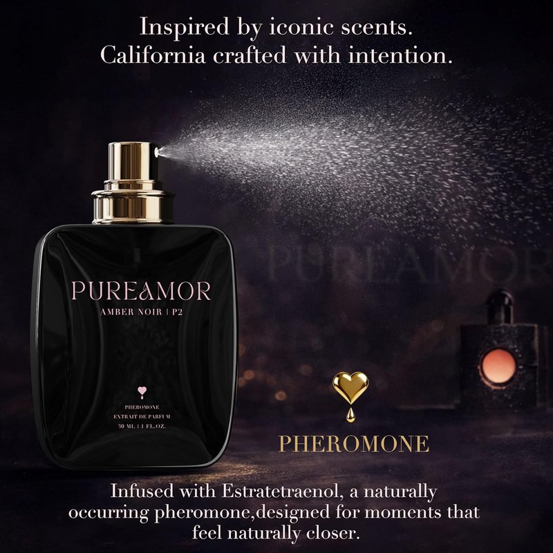 Pheromone Perfume for Women - Amber Noir Extrait de Parfum | Long Lasting Vanilla Amber Scent, 1.0 oz / 30 ml